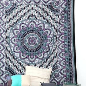 urban outfitters purple and teal tapestry